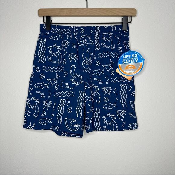 Columbia Shorts Youth Medium 10/12 Blue Omni-Shade UPF 50 AOP - Picture 1 of 4